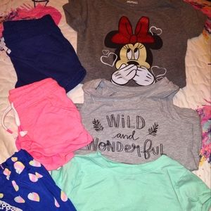 6 PIECES OF GIRL'S SZ 4T SHORTS AND TOPS